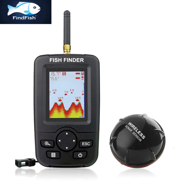 2-in-1 Portable Fish Finder: Wireless Castable Sonar + Wired Transducer