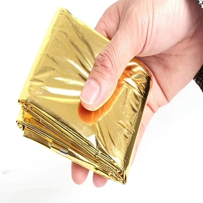 160*210cm Emergency Blanket Waterproof Keep Warm Blanket Camping Survival Tool Life Saving First Aid Insulation Tools  Gold