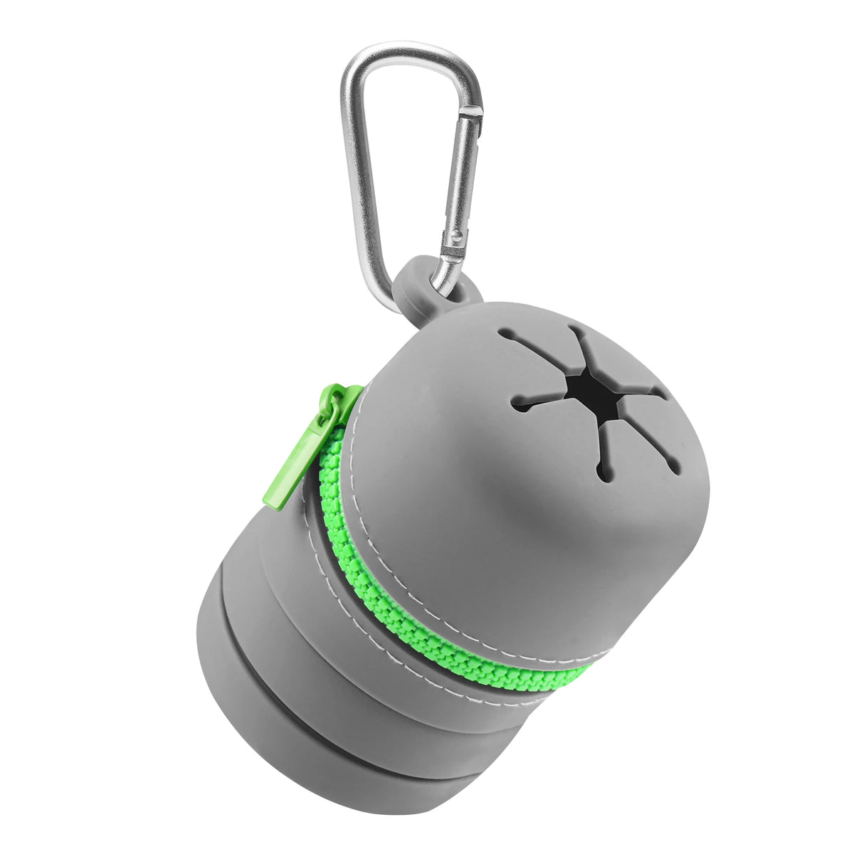 Porfory Foldable Silicone Trash Pouch with Carabiner