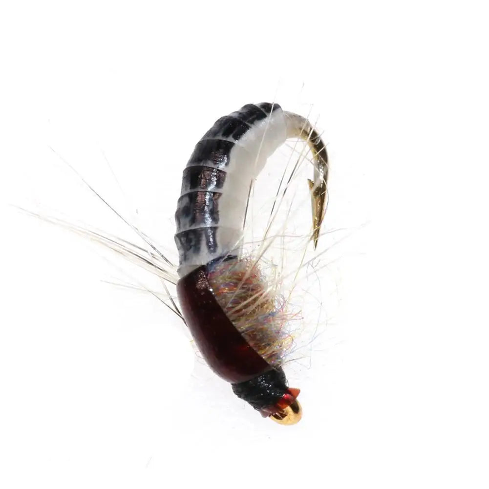 Bimoo Realistic Scud and Caddis Nymphs #12 (6 Pack)