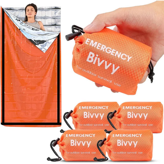 Emergency Sleeping Bag Survival Blanket Thermal Mylar Bivy Sack Lightweight Waterproof Portable Shelter For Camping Hiking