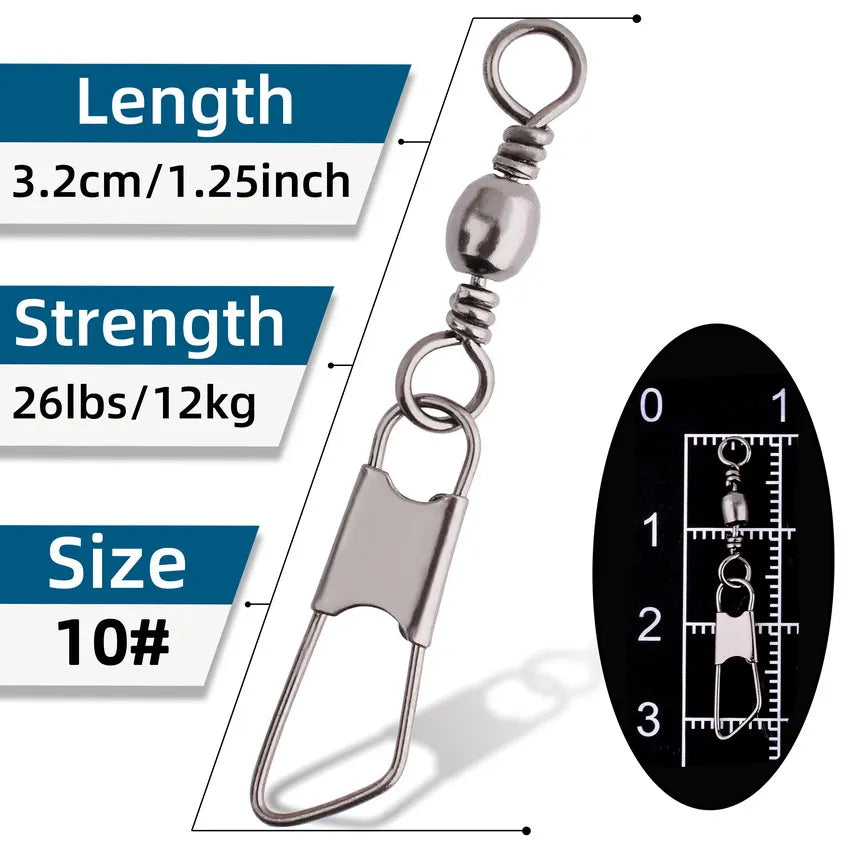 Brass Barrel Swivels with Interlock Snaps (50 Pack)