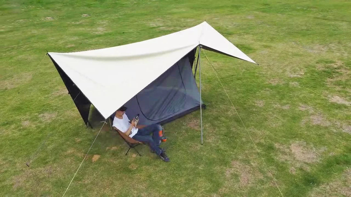 19 Hanging Points Black Coating Tarp Waterproof Black Coated Tarp Outdoor Camping Tent Tarp Bushcraft Shelter DIY Tent Fly