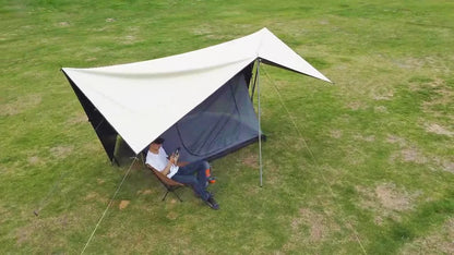 19 Hanging Points Black Coating Tarp Waterproof Black Coated Tarp Outdoor Camping Tent Tarp Bushcraft Shelter DIY Tent Fly