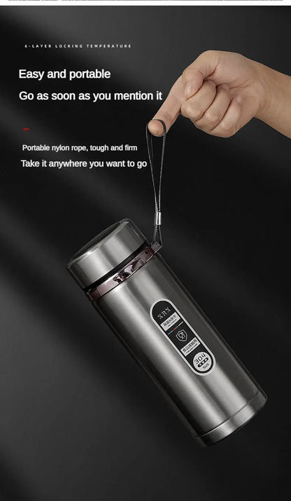 SoftAura Stainless Steel Thermos Bottle LED Temperature Display 500ML- 1L Sus304 Vacuum Flask Portable Cup  2026 New
