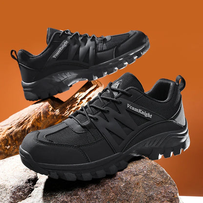 Men’s Casual Mountain Sneakers – Leather Antiskid Outdoor Trail Running Shoes, Winter & Autumn Footwear
