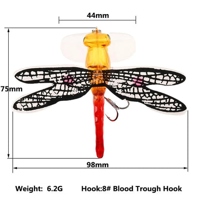 Topwater Dragonfly Popper Fly 75mm