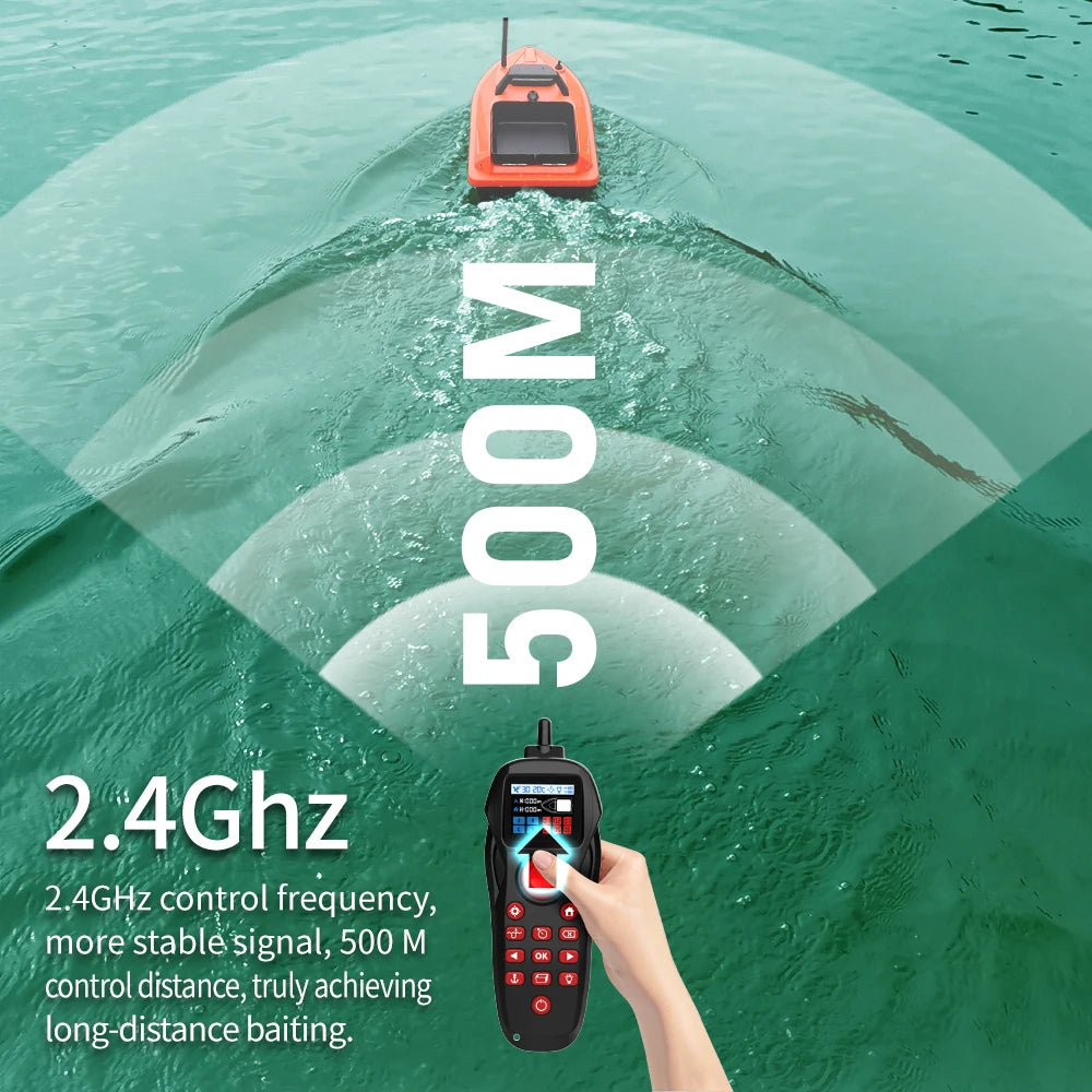 GPS Smart Bait Boat with 24 Saved Fishing Spots & Auto-Return