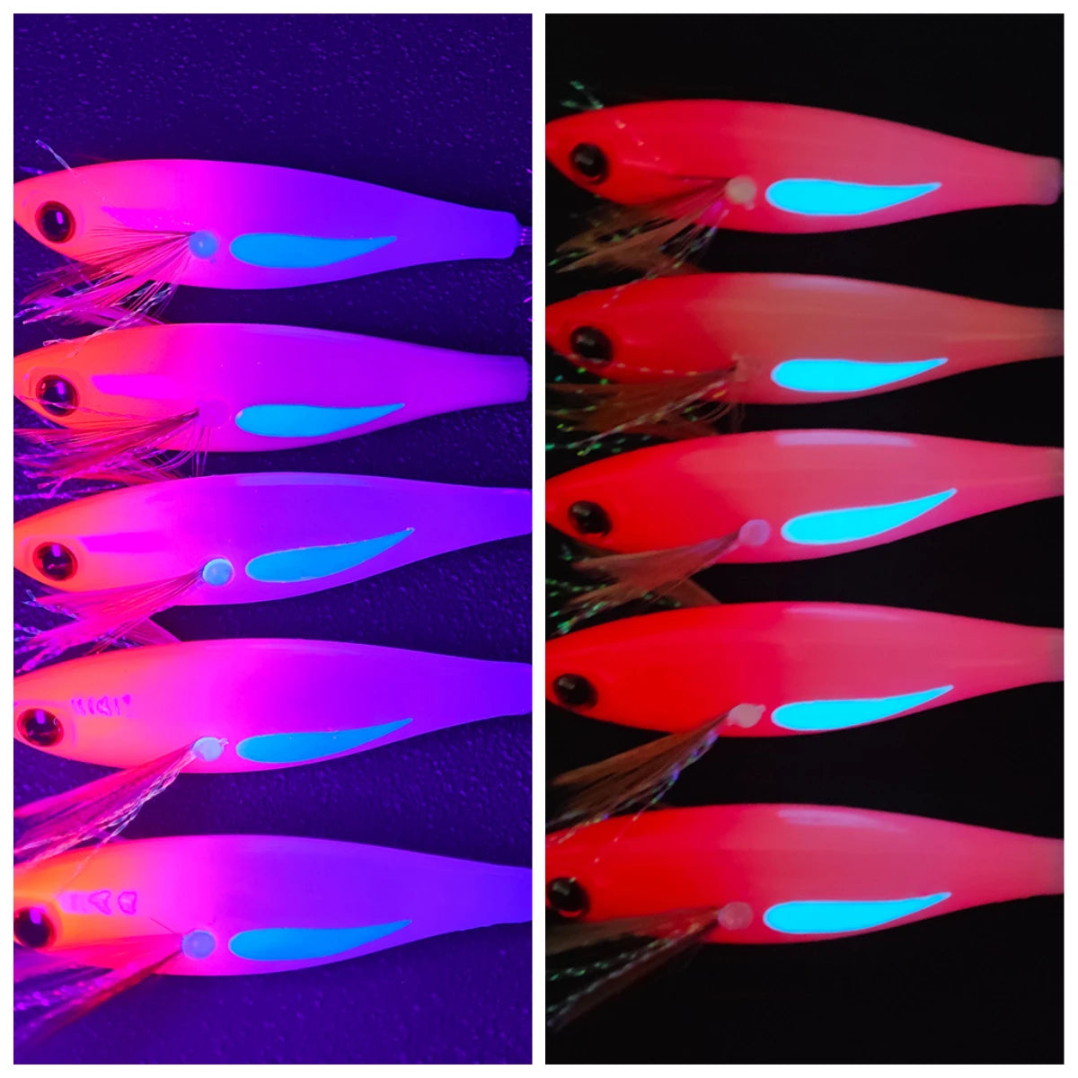 Ackibbik Glow Squid Jig Egi Set (5 Pack)