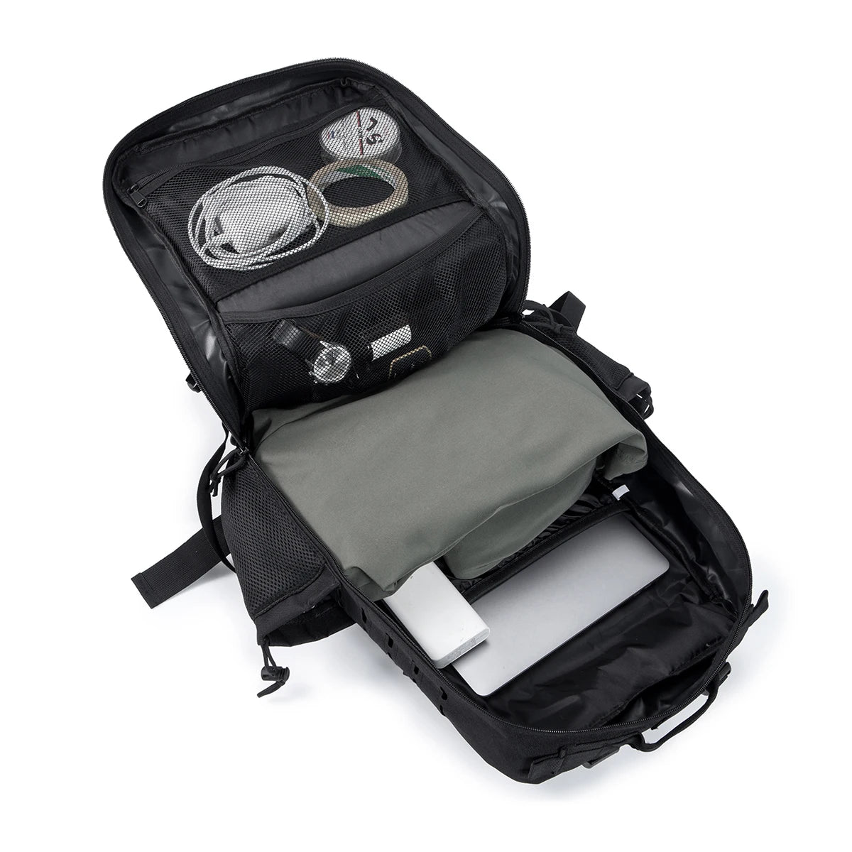 45L Tactical Backpack For Men With MOLLE Webbing System Outdoor Survival Gym Fitness Hiking Camping Backpack Dual Cup Holders Large Capacity Rucksack For Wilderness Trip Travel Daily Work Commute Outdoor Camping Activities Ge