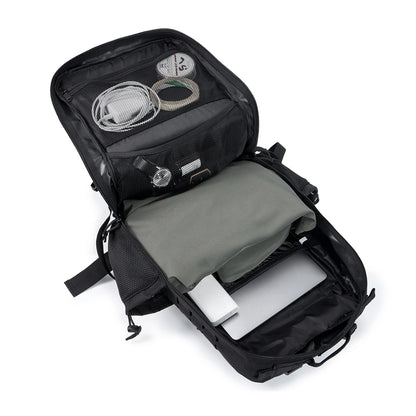 45L Tactical Backpack For Men With MOLLE Webbing System Outdoor Survival Gym Fitness Hiking Camping Backpack Dual Cup Holders Large Capacity Rucksack For Wilderness Trip Travel Daily Work Commute Outdoor Camping Activities Ge