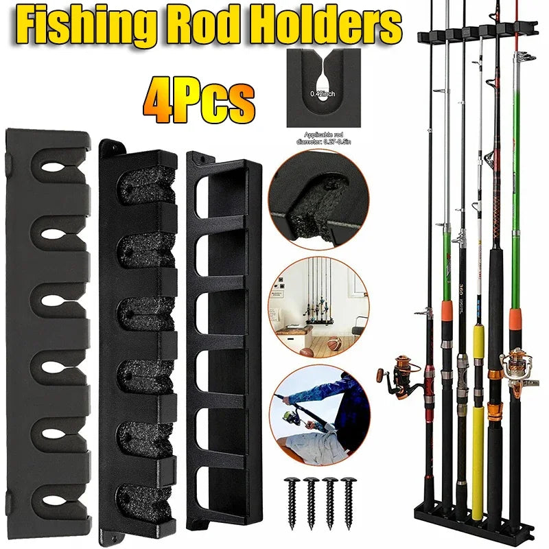 Wall Mount Fishing Rod Rack (6 Rods)