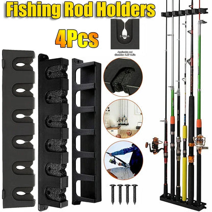 Wall Mount Fishing Rod Rack (6 Rods)