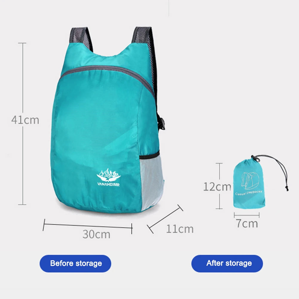 20L Lightweight Packable Backpack Foldable ultralight Outdoor Folding Backpack Travel Daypack Bag Sports Daypack for Men Women