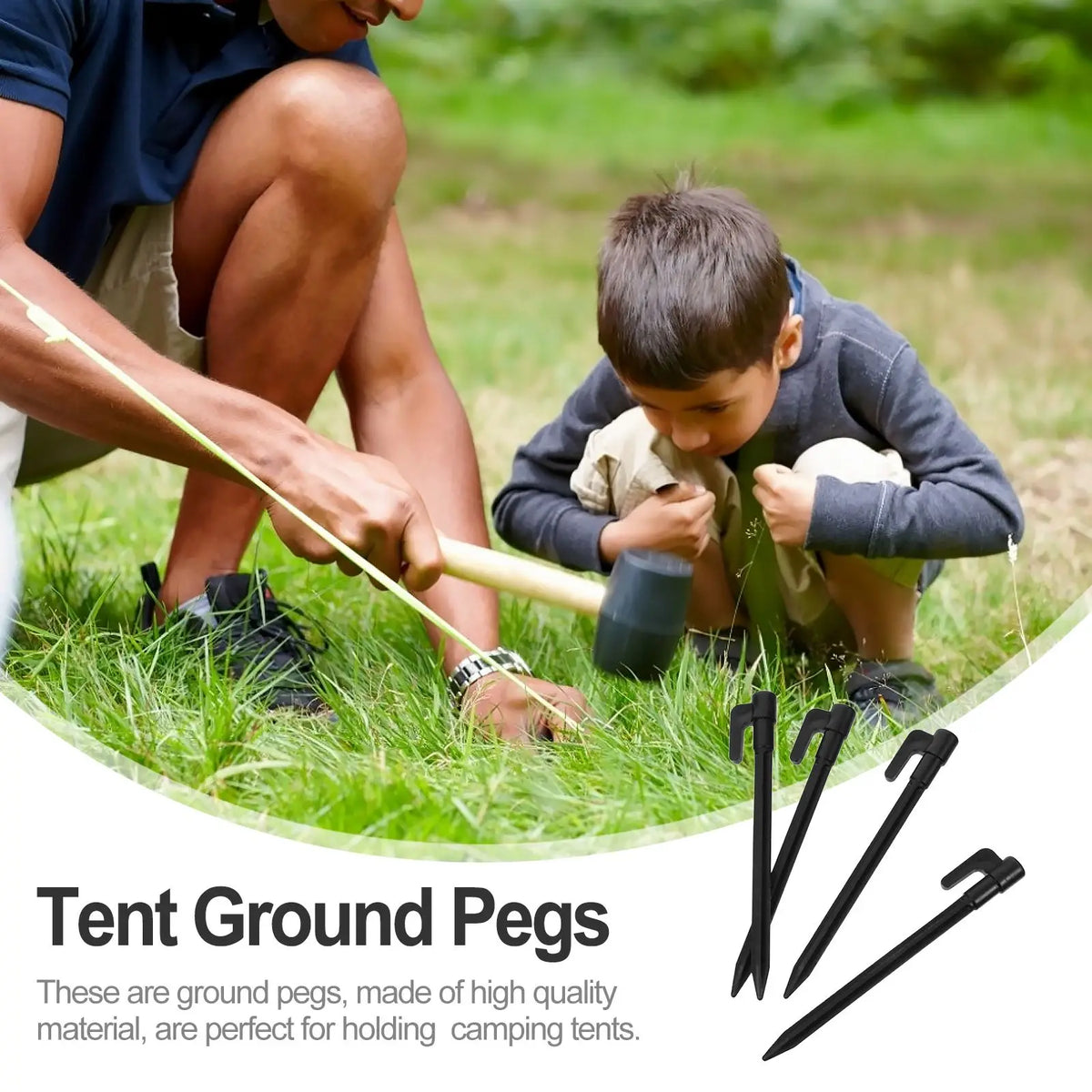 50 Pcs Tent Pegs Anti Wind Ground Stakes Camping Tools Outdoor Fixing Nails Plastic Tent Accessories Camping Hiking Gear