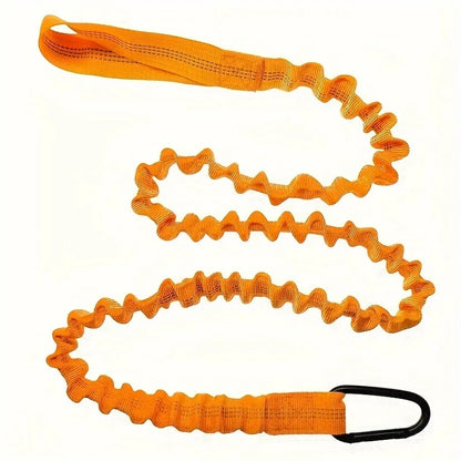 Reflective Elastic Kayak Paddle Leash – Coiled Safety Rope with Hooks for Canoe, Rowing & Boat Accessories
