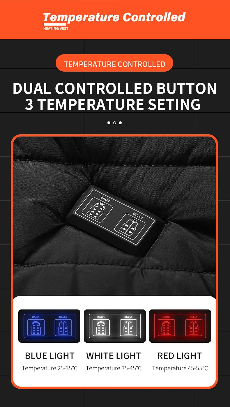 Graphene USB Heated Jacket with 21 Zones