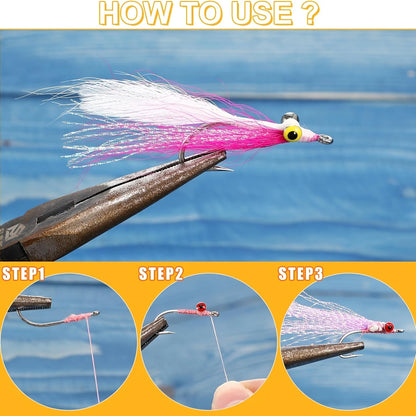 TAKBAS Crystal Flash Fly Tying Kit (15 Pack)