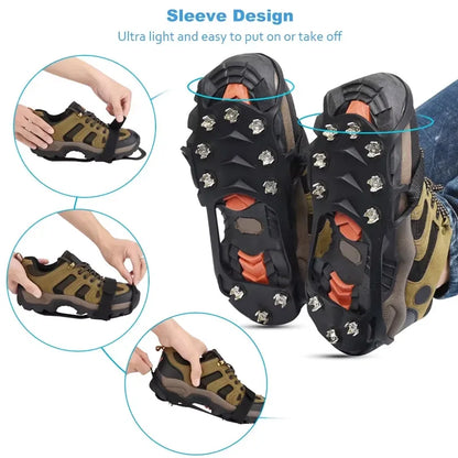 10 Teeth Crampons Outdoor Hiking Climbing Snow And Ice Gripper Anti-slip Covers for Winter Shoes Spikes Snow Shoe Accessories