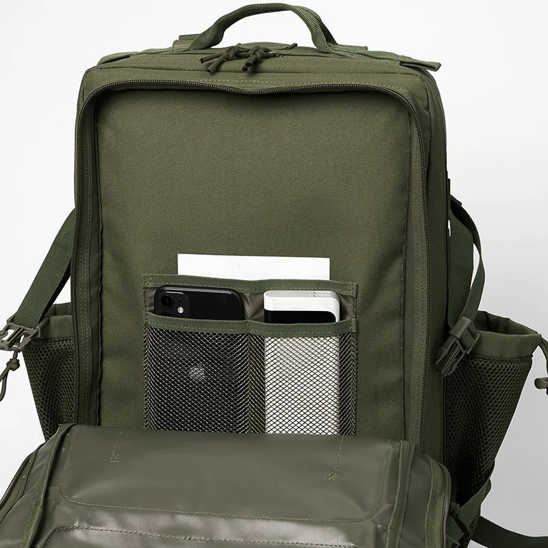 45L Tactical Backpack Molle System Men's Outdoor Hiking Rucksack with Bottle Holder EDC GYM Hunting Bag for Survival