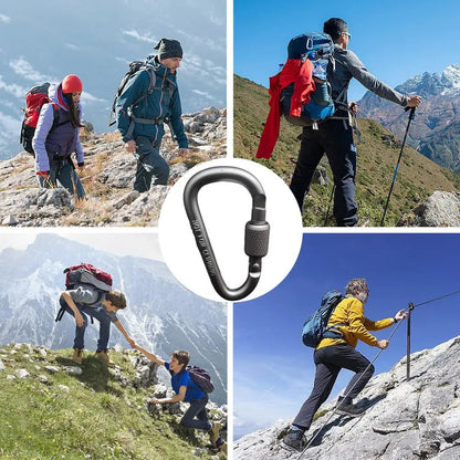1PC Aluminum Alloy Carabiner Safety Buckle Keychain With Lock Climbing Button D-shape Carabiner Camping Hiking Hook Multi Colors