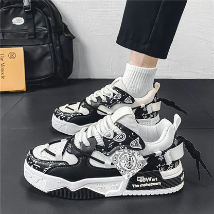 Men’s Casual Sneakers – Outdoor Fashion Vulcanized Shoes with Breathable Platform Design (Spring & Walking Comfort)
