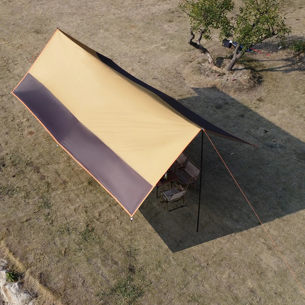 Top Lander Large Camping Waterproof Tarp Oxford 4X6 Outdoor Canopy Sun Shelter Tent Tourist Awning Shade for Multiple People