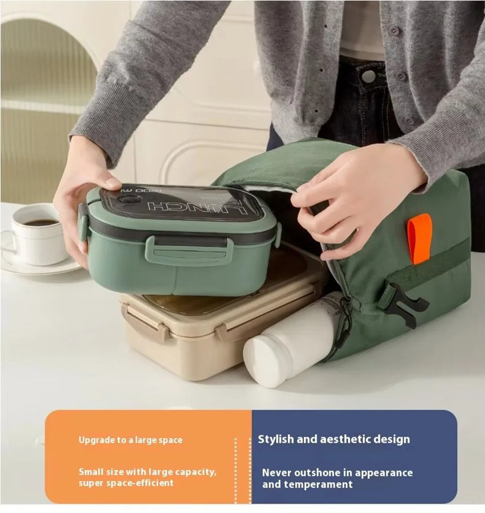 Japanese Minimalist Lunch Bag Thickened Aluminum Foil Insulated Bento Bag for Work School Picnic Outdoor Pack