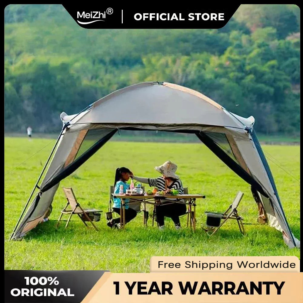 6-15 Person Outdoor Camping Tents, Rainproof Silver Coating UV Protection, with Mosquito Net, Perfect for Beach and Picnic