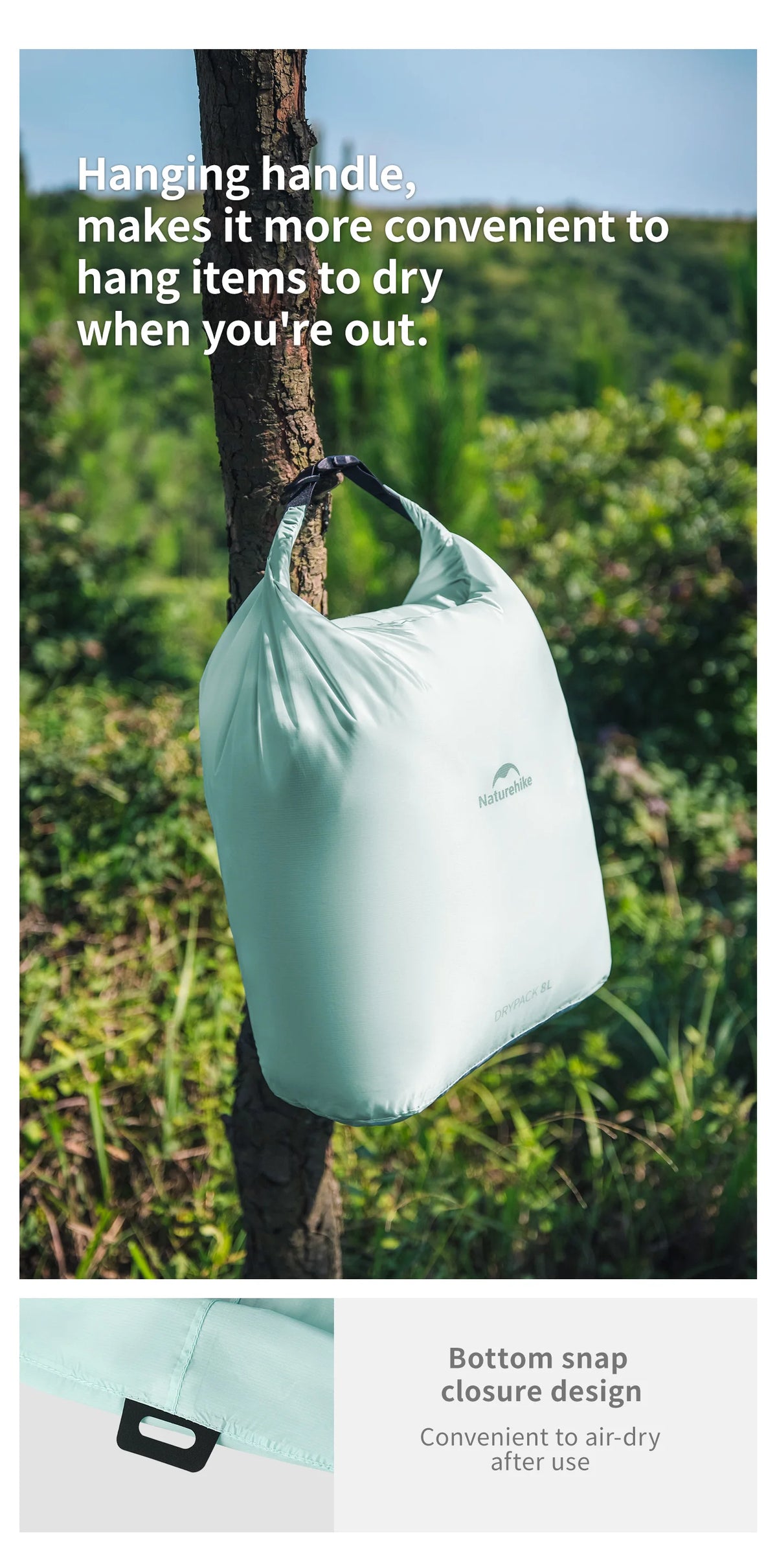 Naturehike Rolled Storage Bag Outdoor Travel Hiking Lightweight Waterproof Vacuum Compression Dispenser Bags Portable Organizer
