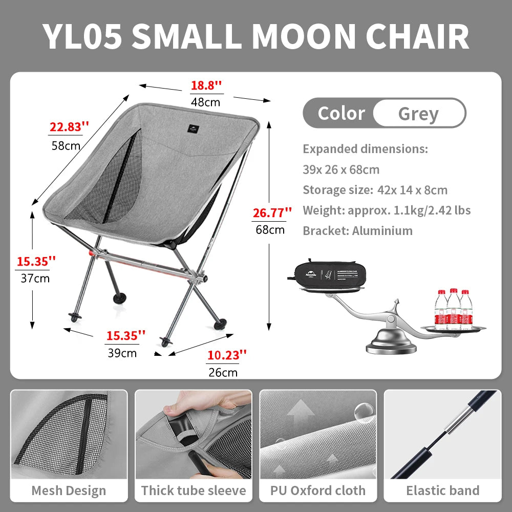 Naturehike 2024 Camping Chair Ultralight High Load Folding Quick Build Garden Chair Outdoor Foldable Picnic Beach Moon Chair