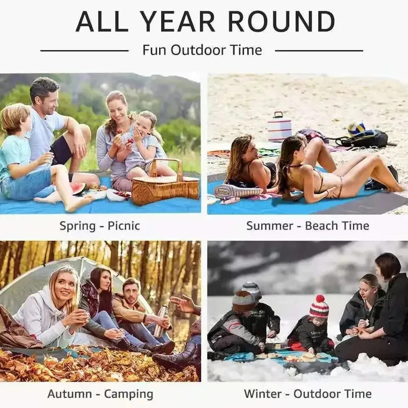 Sandproof Beach Blanket 200x140cm Waterproof Lightweight Beach Mat Portable Picnic Blanket for Travel Hiking Outdoor Sports