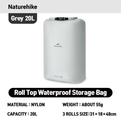Naturehike Rolled Storage Bag Outdoor Travel Hiking Lightweight Waterproof Vacuum Compression Dispenser Bags Portable Organizer