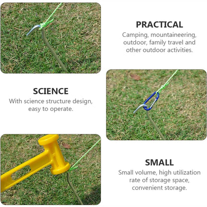 10 Pack Tent Pegs, Ropes and Hammer Set with Storage Bag, Heavy-Duty Aluminum Tent Stakes Floor Nails for Tent, Tarp, Canopy