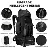 90 liters waterproof hiking camping mountaineering backpack, large capacity outdoor travel bag, backpacking sports equipment