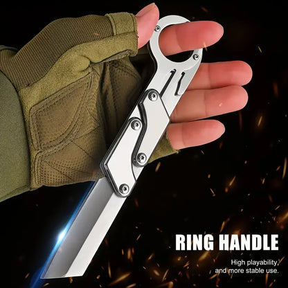 1pc, Multifunctional Folding Knife, Stainless Steel Pocket Knife, Creative Deformation Knife, Outdoor Survival Knife
