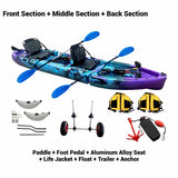 Portable LLDPE Modular Kayak – Split Hard Shell Electric & Pedal Canoe for Solo or Tandem Lake & Sea Adventures