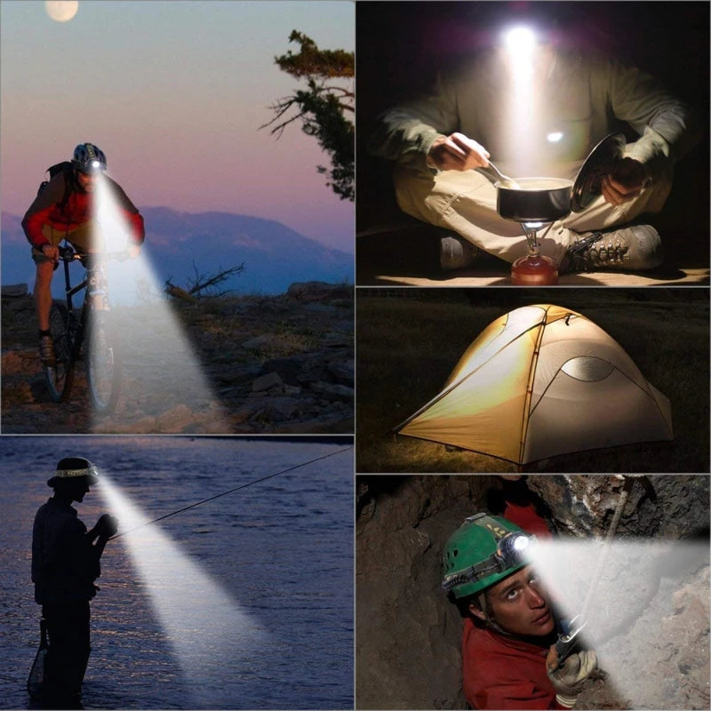 Powerful LED Induction Headlamp Use18650 Rechargeable battery Headlight Aluminium Outdoor camping Lamp High Lumen Head Torch