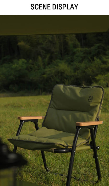GERC Double Outdoor Aluminum Folding Chair Picnic Camping Portable Back Fishing Stool Kermit Chair
