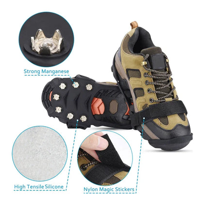 10 Teeth Crampons Outdoor Hiking Climbing Snow And Ice Gripper Anti-slip Covers for Winter Shoes Spikes Snow Shoe Accessories