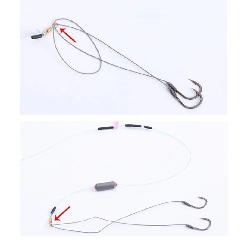 Pre-Tied Double Hook Rigs (5 Pack)
