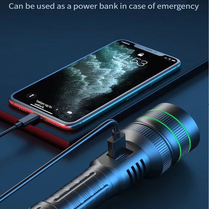 Bright Spotlight Long Range LED Flashlight Type-C Charging Strong Light Lamp Tactical Torch Waterproof Zoom Outdoor Lantern