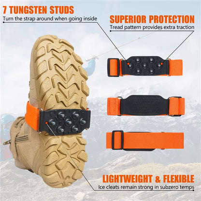 7 Tungsten Steel Studs ice cleats for shoes and boots Crampon for shoes ice and snow cleats Non Slip hiking boots snow shoes
