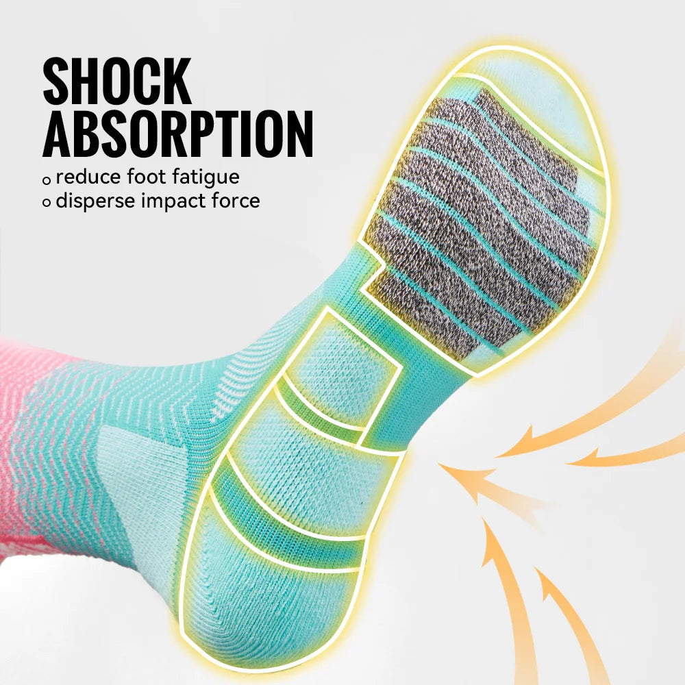 WRELS 1/2/3 Cushioned Sports Athletic Socks Breathable Running Socks Cushion Padded Moisture Wicking For Walking Hiking Running