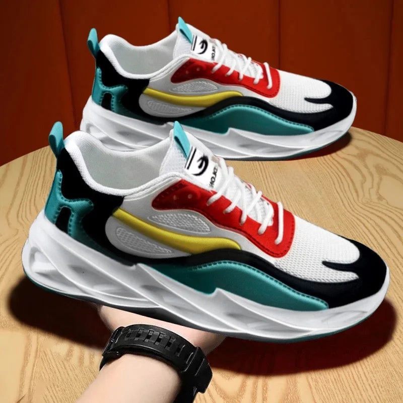 Men’s Trendy Sports Shoes – Cushion Running Sneakers, Breathable Soft Sole Trainers for Walking & Jogging