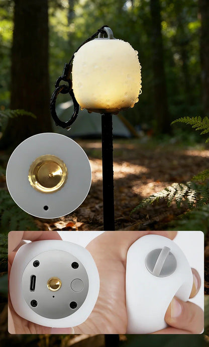 Mini Egg-Shaped Squeeze Silicone Camping Lantern, USB Rechargeable Portable LED Tent Lamp for Outdoor Picnic & Cozy Ambient Ligh