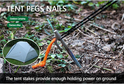 Boundless Voyage 6pcs Heavy Duty Titanium Alloy Camping Tent Stakes Peg for Outdoor Trip Hiking Gardening Ti4013P