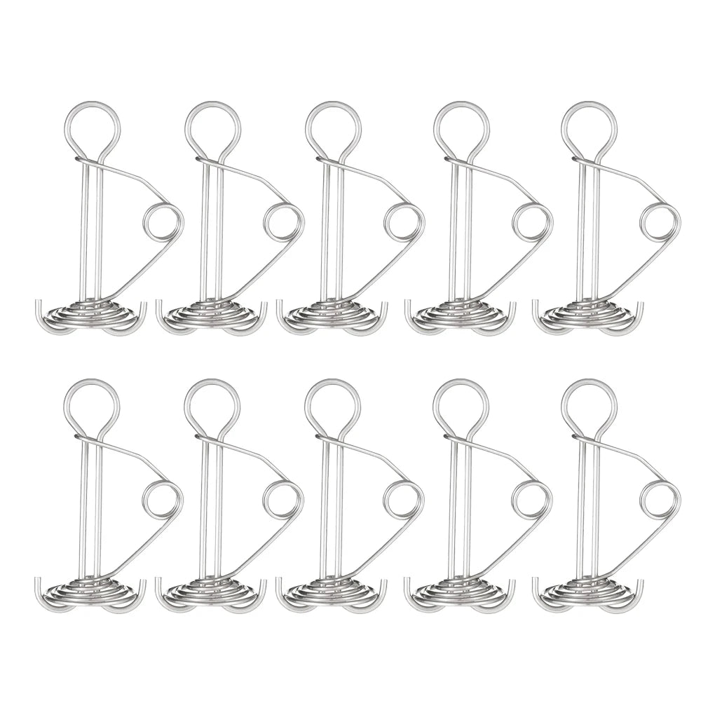 Pack of 10 Spiral Shaped Spring Deck Pegs Rope Buckles Adjustable Awning Tent Canopy Stakes Outdoor Accessories