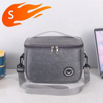 Capacity hand-held with shoulder strap insulated bag, lunch box bag, student thickened waterproof lunch bag。-zmt