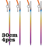 TiTo Camping Tent Accessories Supplies Colorful Titanium Tent Pegs Stakes Heavy Duty Ground Nails 30cm/35cm/40cm for Hard Soil